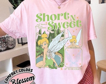 Camiseta retro de Peter Pan de Disney, camiseta corta y dulce de Campanilla, camiseta de princesa Disney de Campanilla, camiseta de vacaciones en Disneyland