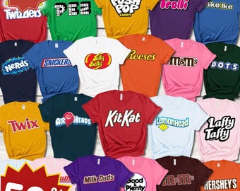 Kostüm Candy Brand Shirt, süßes Sweet Tooth Shirt, Candy Shirt für süßen Liebhaber, Geschenk für Candy Liebhaber, Candy Passendes Familien Candy Shirt