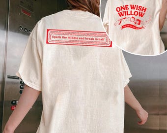 2-Side One Wish Willow T-Shirt, Horror Movie Graphic Tee Obsession, One Wish Willow Graphic Tee