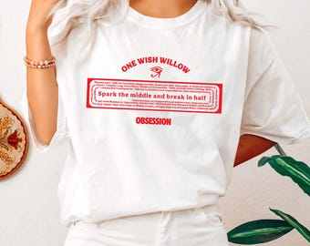 One Wish Willow  T-Shirt, Obsession Vintage Graphic Tee Be Careful What You Wish For Premium Streetwear T-Shirt Retro One Wish Willow Tee