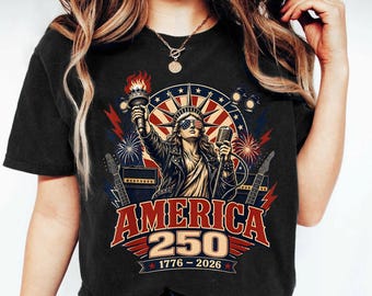 America 250th Anniversary Statue of Liberty Graphic Shirt (1776-2026), 250 Years Anniversary USA Shirt, 1776 Patriotic T‑Shirt