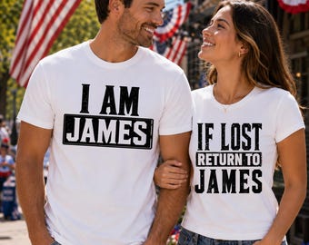 Matching Couple Shirts: I Am Name & If Lost Return To Name T-Shirts