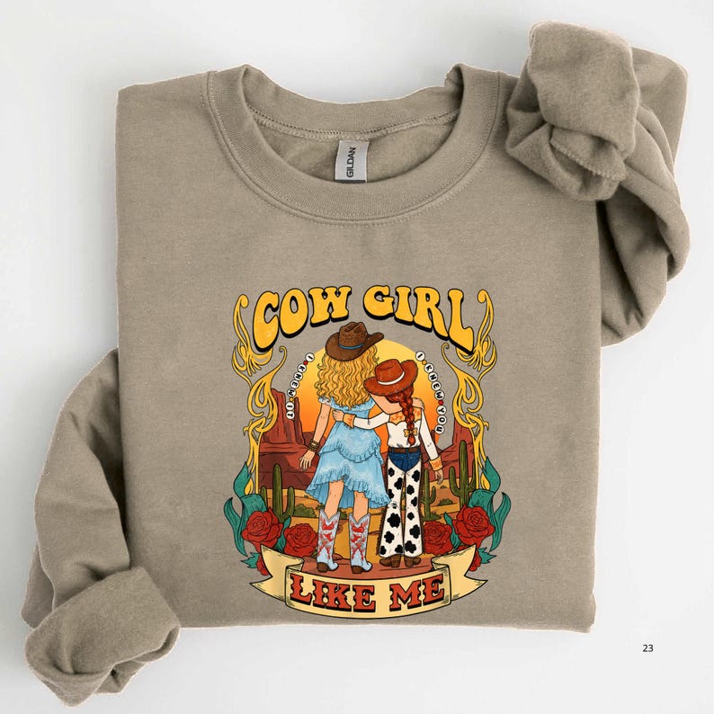 Cow Girl Like Me Retro Western T-shirt: Vintage Desert Graphic T-shirt, Jag visste det, jag visste dig-skjortan, TS 2026 T-shirt för fans bild 3