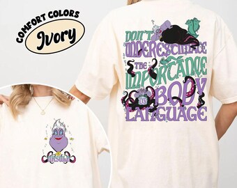 Chemise Retro Comfort Color® vintage Villains Importance du langage corporel, chemise Halloween Disney, chemise Ursula, chemise Halloween Disneyland.