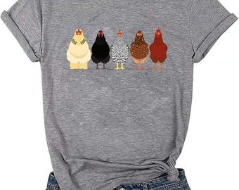 T-shirt Chicken Mom - T-shirt décontracté à manches courtes pour femme