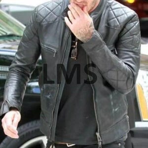 New Men&#39;s Black Genuine Lambskin Leather Biker Motorcycle Jacket, Men&#39;s Black Leather Quilted Slim Fit Biker Jacket