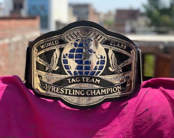 Brand New Customized World Class Tag team Championship Heavyweight Wrestling Belt Engraving High Quality Material Leather Strap