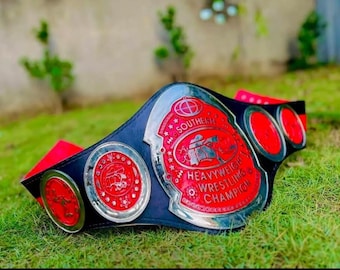 Art Of Hand Southern Heavyweight Championship Wrestling Belt Handmade Adult Size Durable Material Plate And Leather Strap