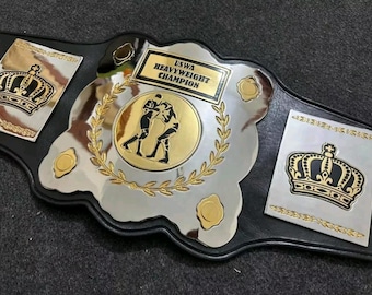 Persoanlized Custom USWA Heavyweight Championship Wrestling Belt Custom Design Leather Strap Brass And Zinc Plate Material