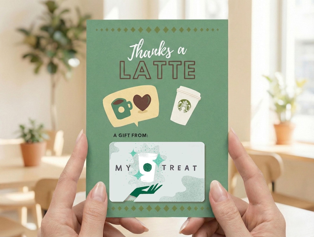 Coffee Gift Card Holder Printable Thanks a Latte Card Set Coffee Lover ...