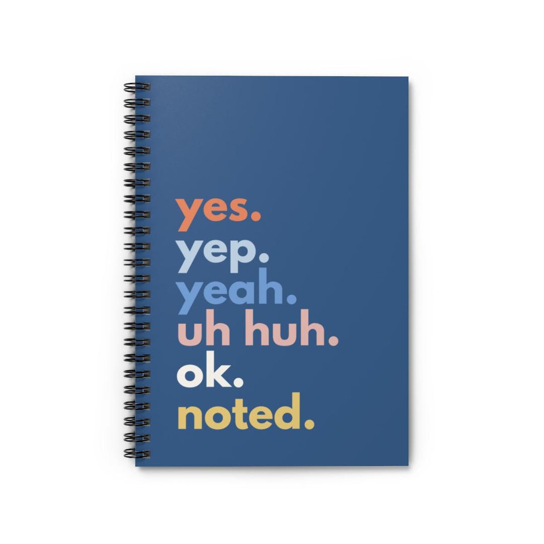 Spiral Notebook Yes Noted Journal Gift for Her Custom Notebook for ...