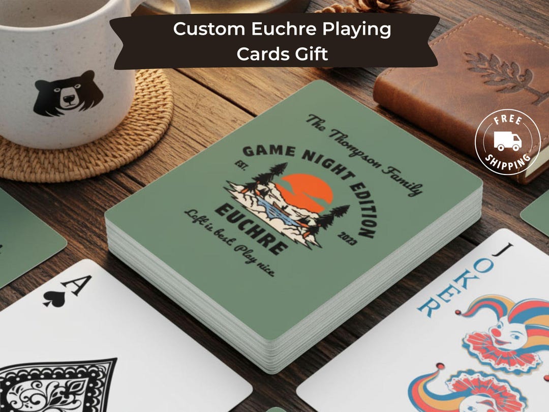 Custom Family Euchre Playing Card Deck Personalized Card Set Unique ...