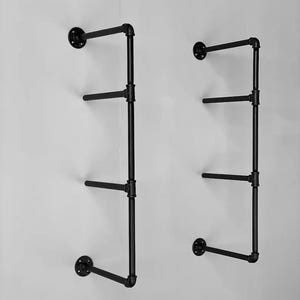 3 Tiered Shelf Brackets | Industrial Shelving Unit Frame | Rustic Industrial Shelves | Handmade Modern Furniture | Cold Steal Creations