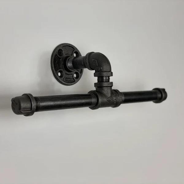 De horizontale tweeling | Industriële toiletrolhouder | Toiletrolhouder Steampunk | Vaste verzendkosten