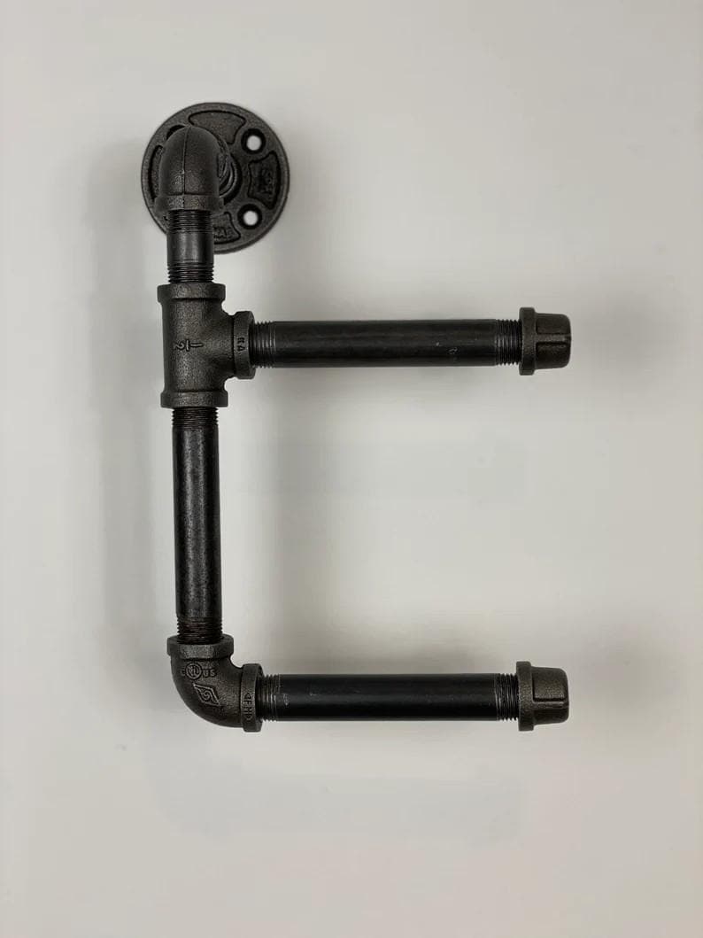 The Vertical Twin | Industrial Toilet Roll Holder | Toilet Paper Holder Steampunk | Flat Rate Shipping