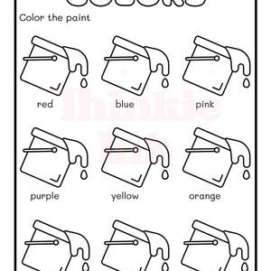 Color Learning Workbook | 21-Page Preschool Printable Activity Book | Fine Motor Skills | Learn Colors Activity for Pre-K & Kindergarten
