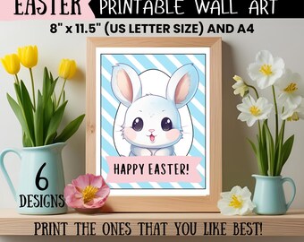 Ostern Printable Wandkunst - Osterhasen Dekor - 6 Designs