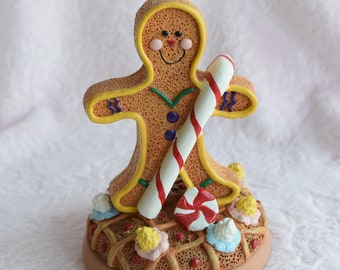 GINGERBREAD Man COOKIE STAMP Boy Cooking Baking Candy Waffle Cone Craft Press Mold Kitchen Decor Faux Fake Food Peppermint Candies Cutter