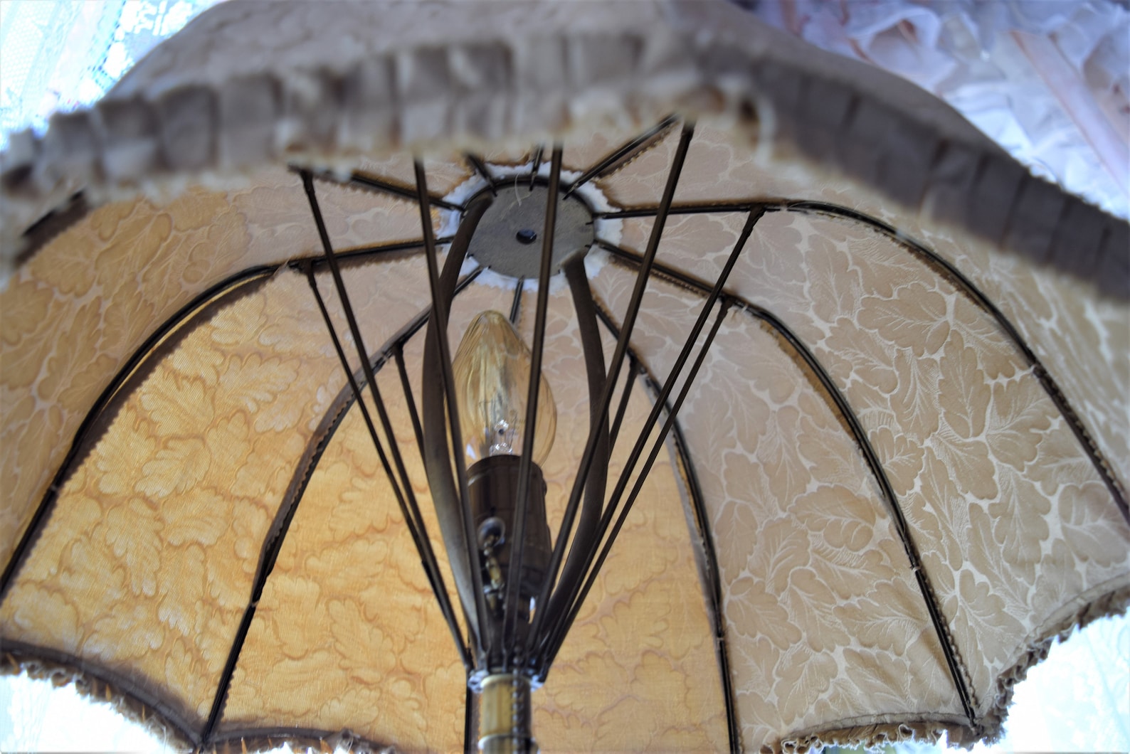 Antique UMBRELLA PARASOL Table LAMP Circa 1900s Accent Light Etsy