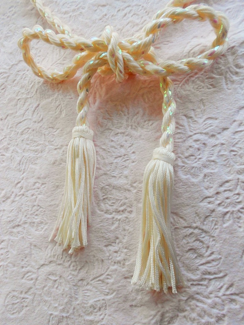 Vintage ROPE TASSEL TIEBACK Nylon Thread Garland Irridescent Etsy