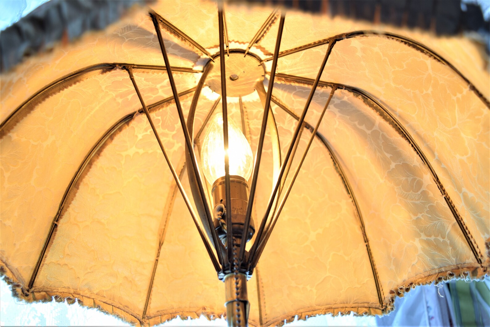 Antique UMBRELLA PARASOL Table LAMP Circa 1900s Accent Light Etsy