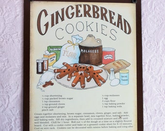 GINGERBREAD MAN PLAQUE Boy Wire Hanger Cookie Recipe Kitchen Decor Baking Bake Flour Molasses Sugar Men Plate Dining Decoration Decor Cloves