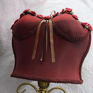 BOUDOIR Rose Bustier CORSET LAMP Mannequin Dress Form Burgundy Rose ...