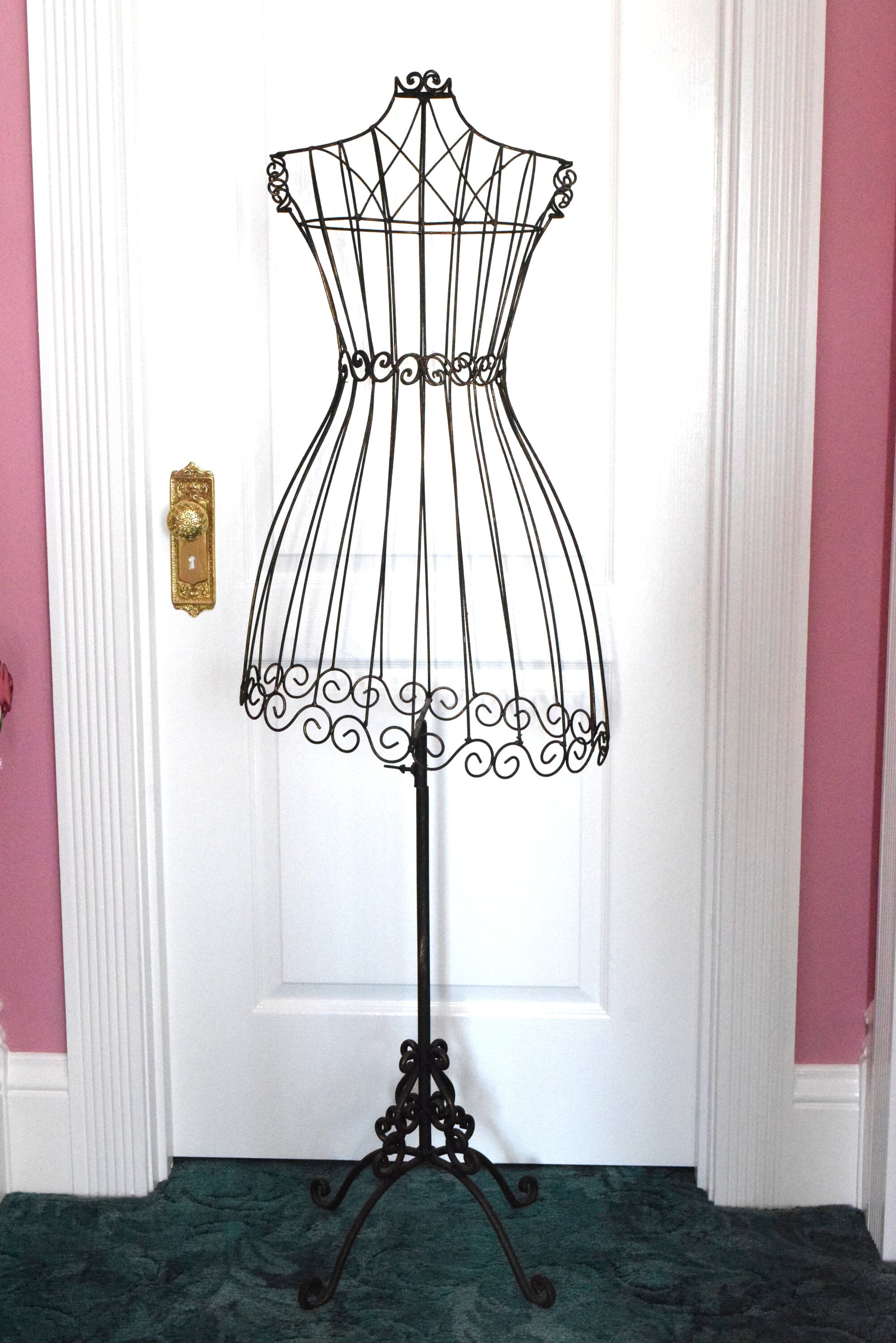 MANNEQUIN DRESS FORM Stand Display Wire Metal Scroll Victorian Etsy