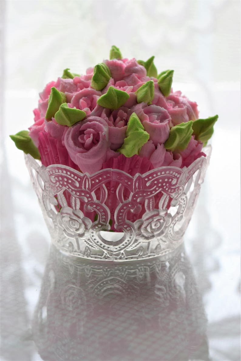 Set 9 Vintage Rose Cupcake Holder Birthday Party Decoration Etsy