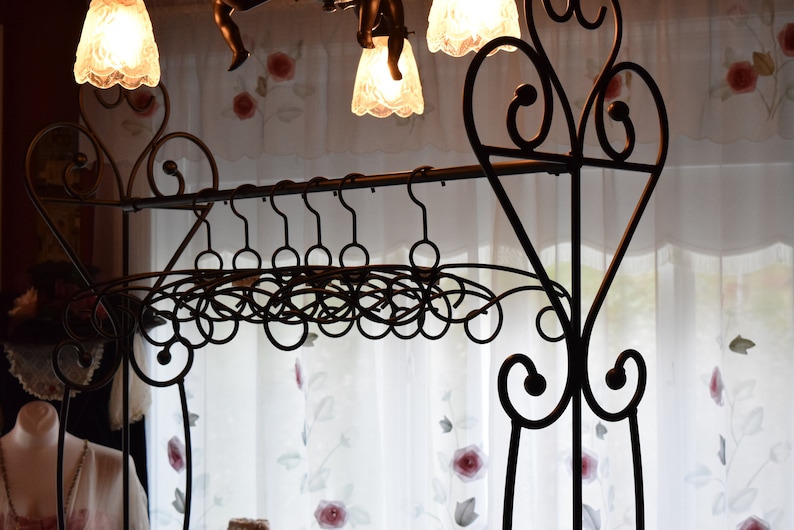 Vintage Wrought Iron COAT QUILT RACK Hanger Stand Made in Etsy