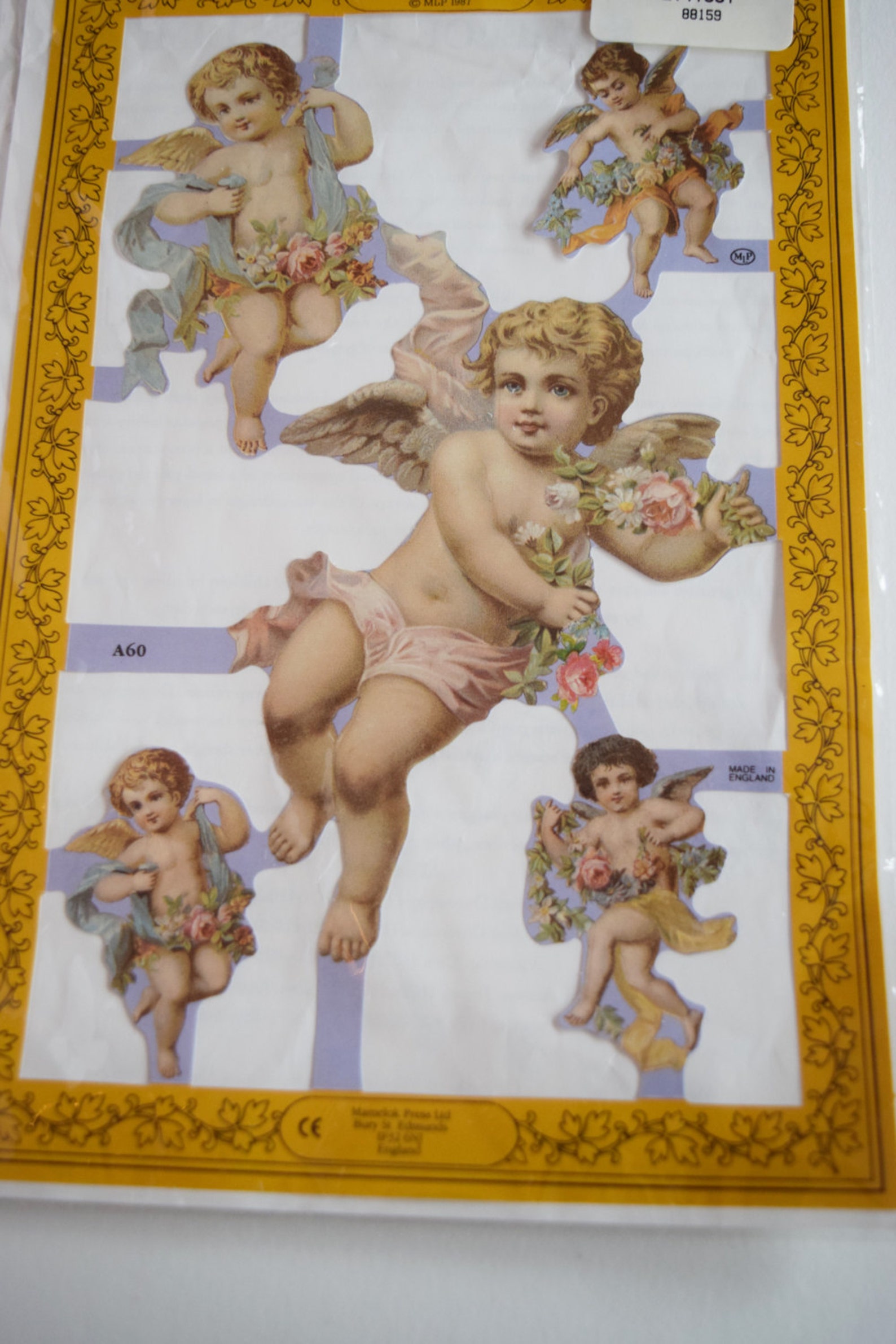 VICTORIAN DECOUPAGE SCRAP Art Cherub Angel 2 Sheets Made in Etsy