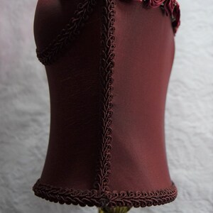 BOUDOIR Rose Bustier CORSET LAMP Mannequin Dress Form Burgundy Rose Shade French Torso Bust Table Nightlight Ladies Victorian Lingerie Woman image 4