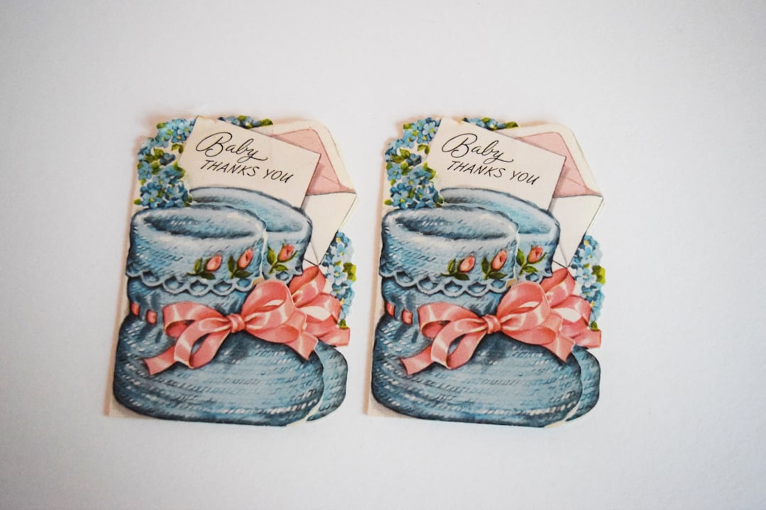 Vintage BABY THANK YOU Card Fairfield Crochet Booties Sock Etsy