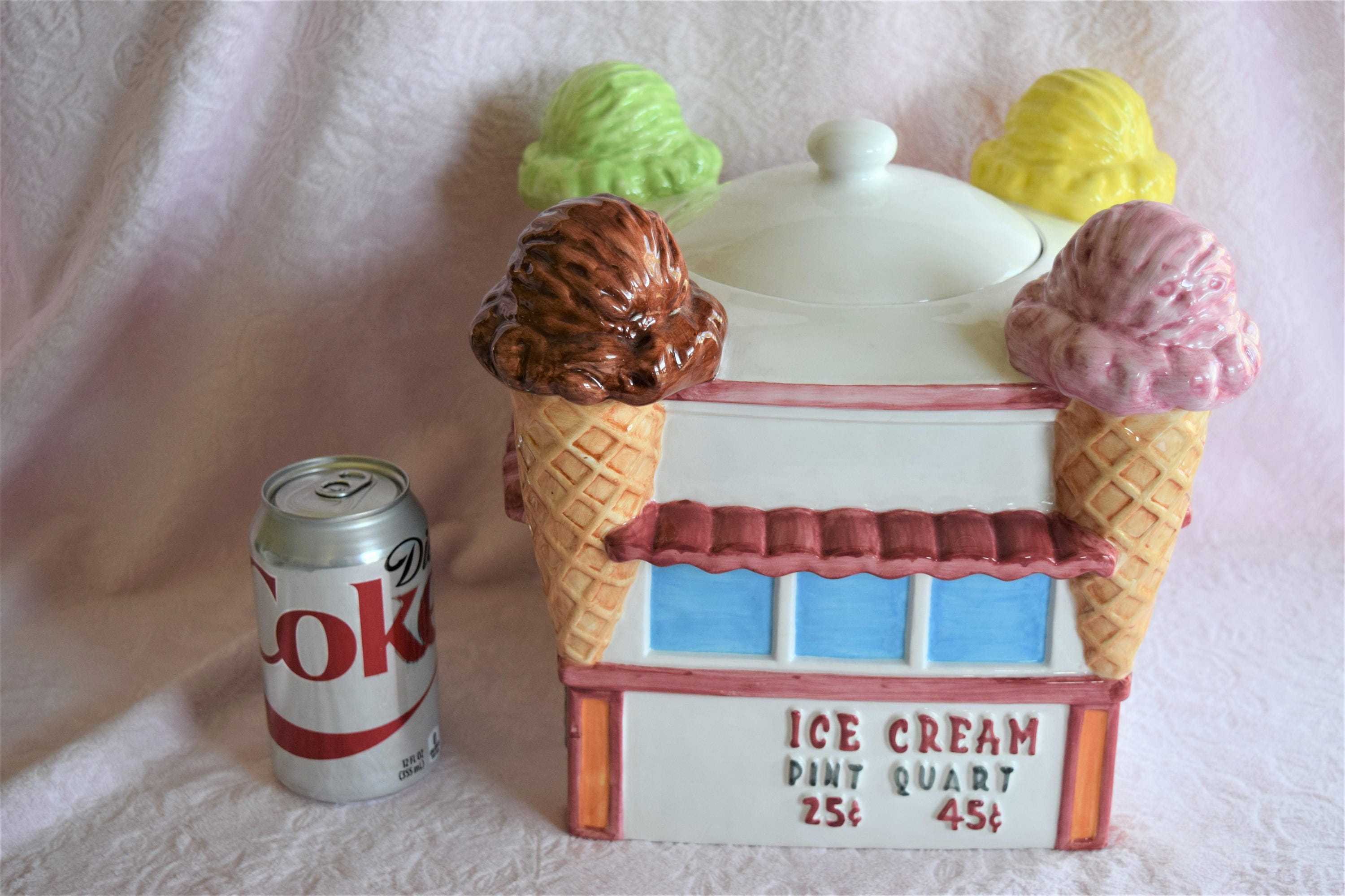 Vintage KONE INN Ice Cream CONE Cookie Jar Ceramic Strawberry Etsy