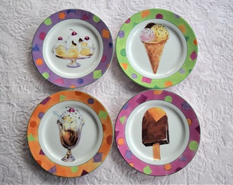 ICE CREAM PLATE Set Hanger Sweet Treat Kitchen Decor Decoration Diner Soda Fountain Cone Sundae Banana Split Fudgesicle American Atelier