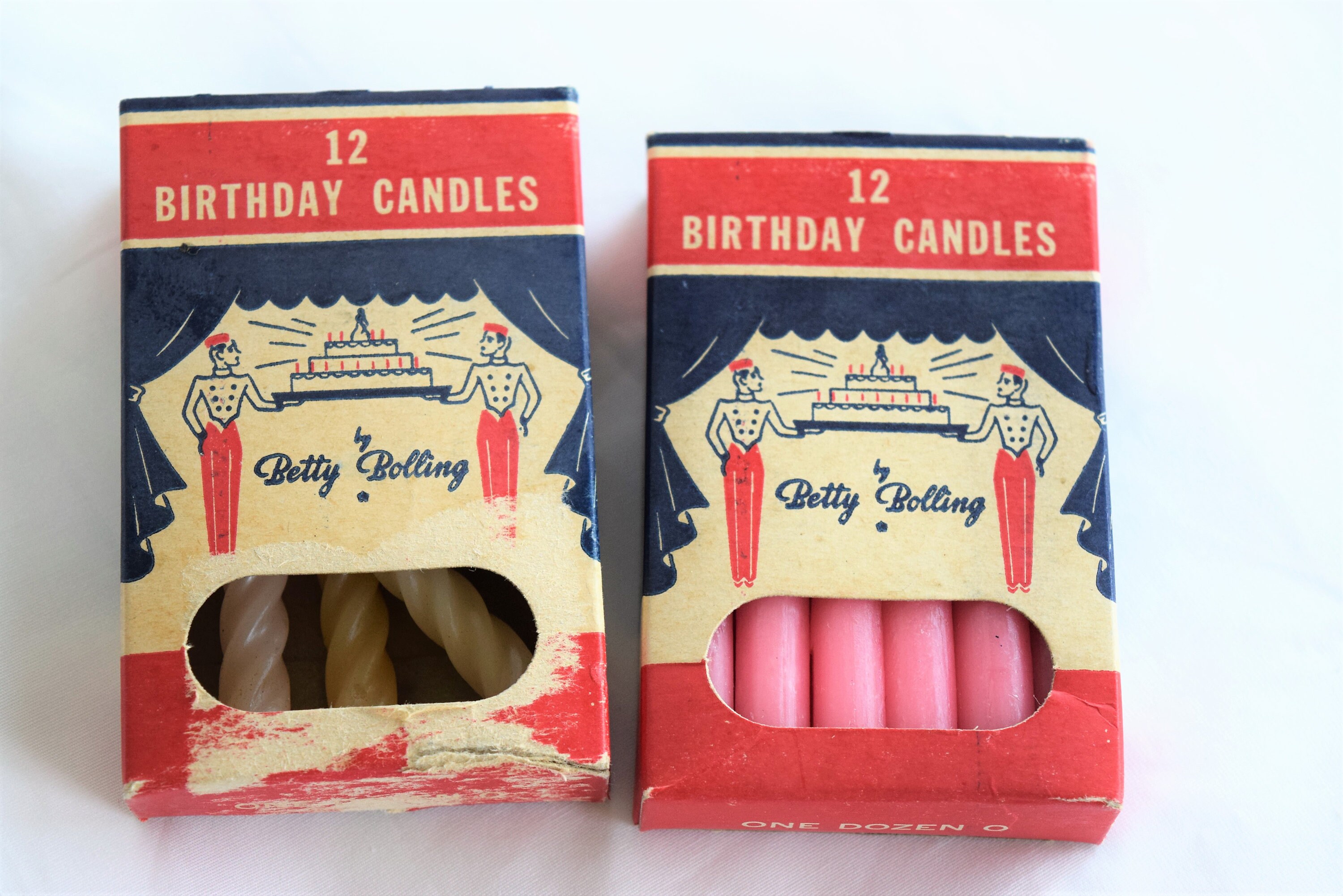 Vintage Betty Bolling BIRTHDAY CANDLE Box Pink Yellow Party | Etsy