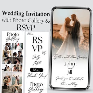 Digital Wedding Invitation, Wedding Countdown, RSVP, and Photo Gallery, Wedding Invitation Template, Wedding Invite, Editable Canva Template