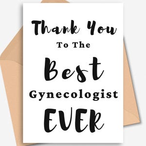 Gynecologist Thank You Card, Thank You Card For Doctor, Thank You Gift, for Gynecologist, Printable Cards, Greeting Card, Thank You Card