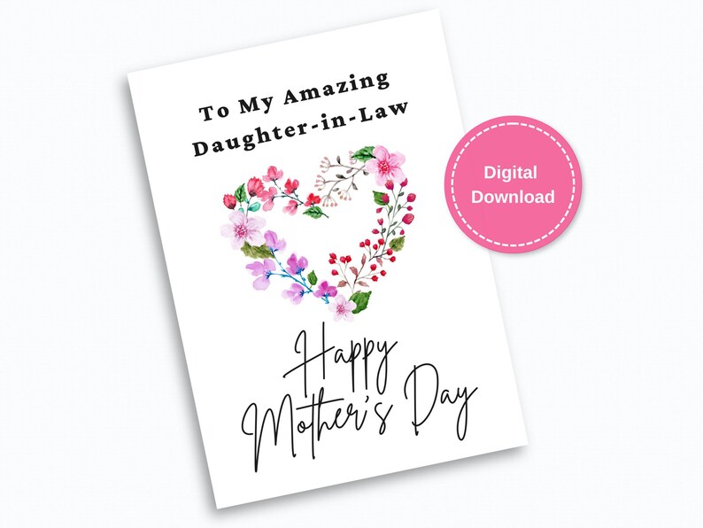 Mothers Day Card for Daughter in Law, Daughter in Law Mothers Day Card ...
