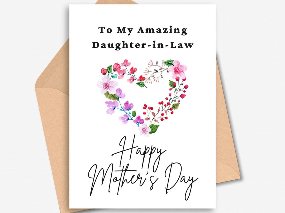 Mothers Day Card for Daughter in Law, Daughter in Law Mothers Day Card