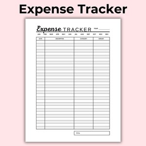 Expense Tracker, Tracker For Expenses, Expense Log, Spending Tracker, Bookkeeping Template, Budget Tracker, Business Tracker, Budget Planner