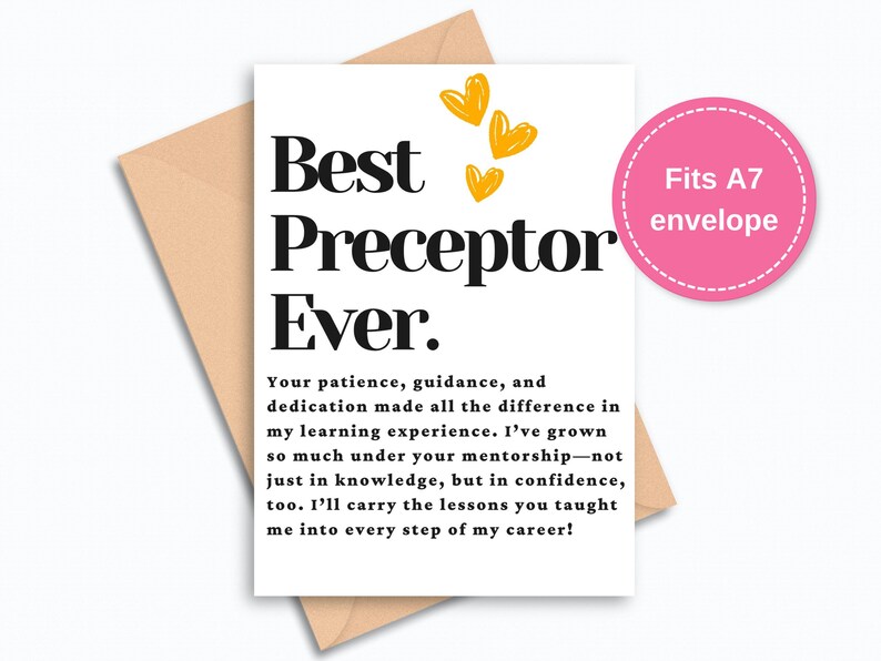 Preceptor Thank You Card, Nurse Preceptor Gift, Preceptor Gift ...