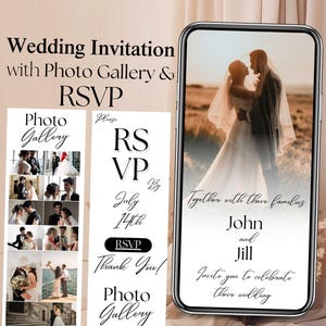 Digital Wedding Invitation, Wedding Countdown, RSVP, and Photo Gallery, Wedding Invitation Template, Wedding Invite, Editable Canva Template