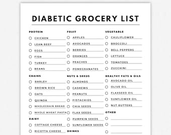Diabetic Food List, Diabetes Food Guide, Grocery List, Diabetic Food Chart, Meal Planner For Diabetes, Diabetic Meal Plan, Pre Diabetes Diet