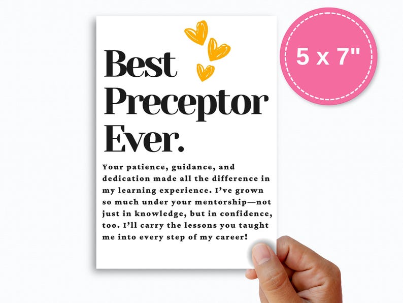 Preceptor Week Preceptor Thank You Card, Nurse Preceptor Gift, Preceptor Gift ...