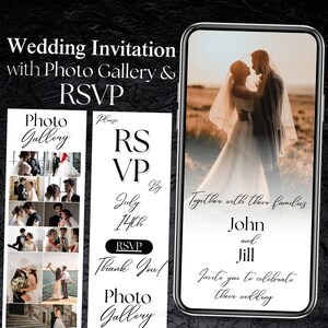 Digital Wedding Invitation, Wedding Countdown, RSVP, and Photo Gallery, Wedding Invitation Template, Wedding Invite, Editable Canva Template