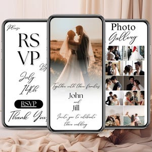 Digital Wedding Invitation, Wedding Countdown, RSVP, and Photo Gallery, Wedding Invitation Template, Wedding Invite, Editable Canva Template