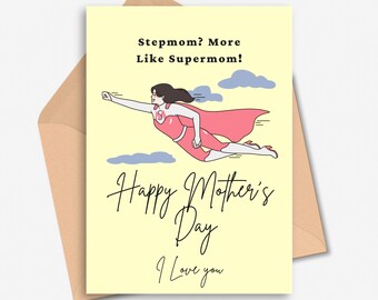 Tarjeta del Día de la Madre para Madrastra, Tarjeta del Día de la Madre para Madrastra, Regalo para Madrastra, Regalo para Madrastra, Regalo para Mamá Extra, Regalo para Mamá Extra, Regalo para Mamá