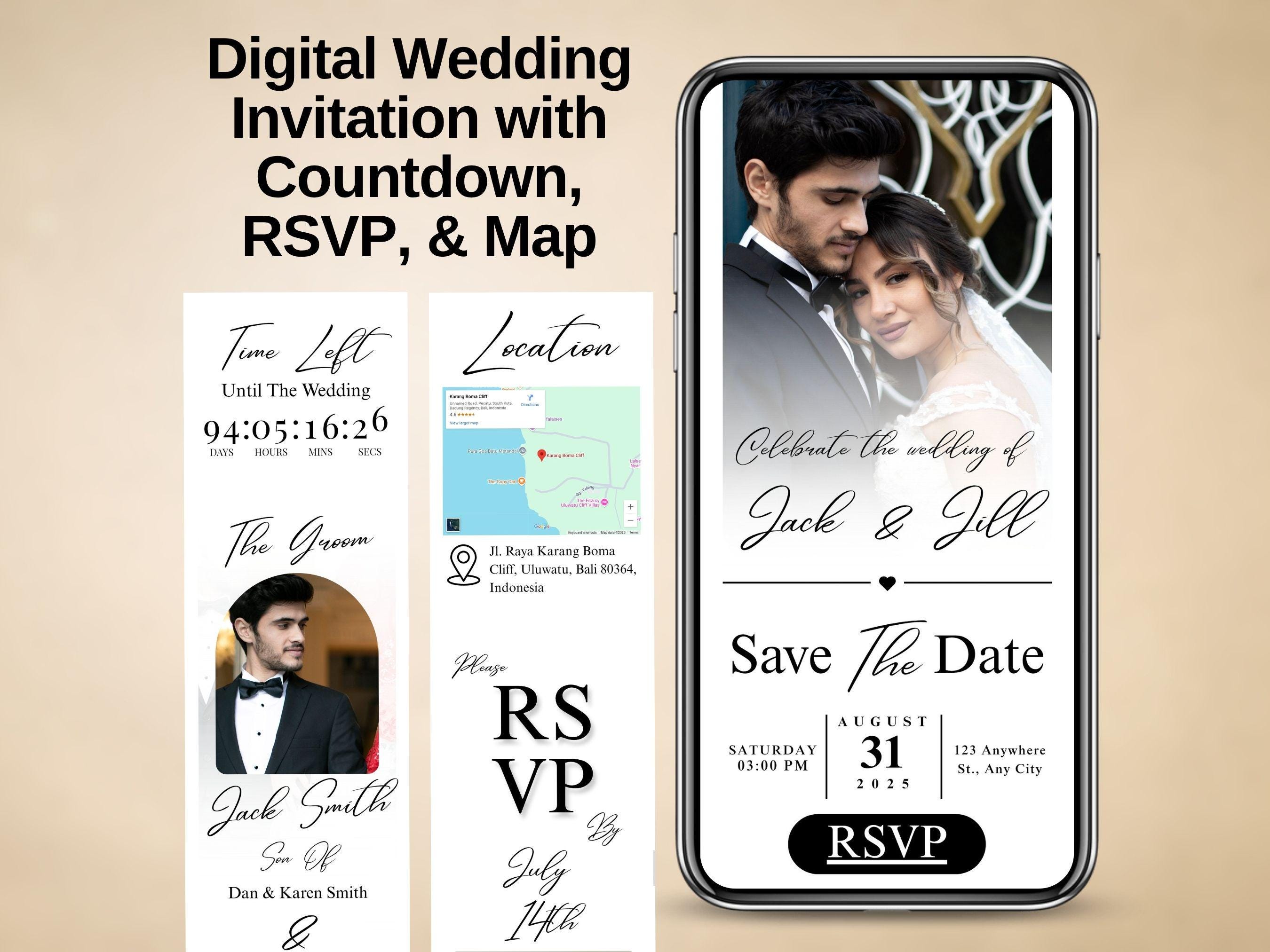 Digital Wedding Invitation with RSVP, With Joy Wedding Website Template, Wedding Invites, Wedding, Invitation Template