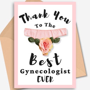 Gynecologist Thank You Card, Thank You Card For Doctor, Thank You Gift, for Gynecologist, Printable Cards, Greeting Card, Thank You Card